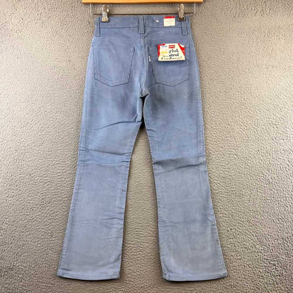 New Vintage 70s Levi's Kids Girls‎ Blue Corduroy Bell Bottom Jeans Size 11